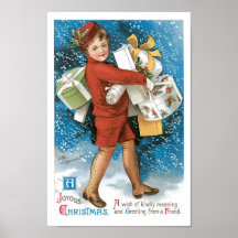 Vintage Christmas Greeting Posters