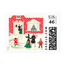 Vintage Christmas Greetings Small Postage