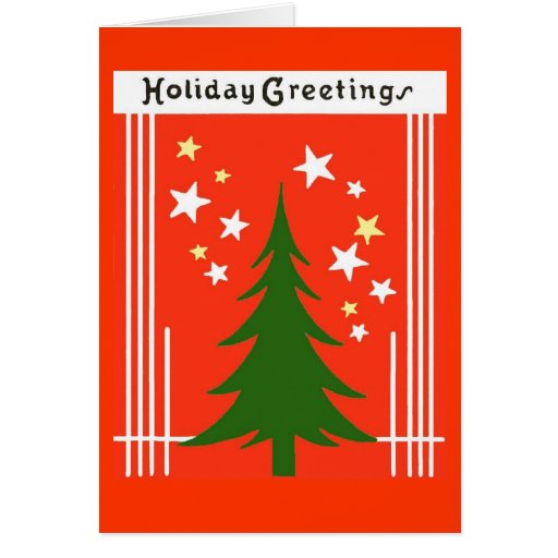 Vintage Christmas Holiday Tree Greeting Card | Zazzle