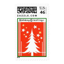 Vintage Christmas Holiday Tree Postage Stamp by lkranieri Vintage Christmas Holiday Tree Postage Stamp