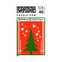Vintage Christmas Holiday Tree Postage Stamp by lkranieri Vintage Christmas Holiday Tree Postage Stamp