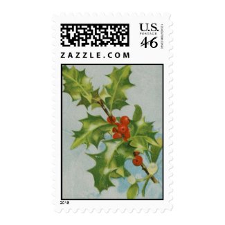 Vintage Christmas Holly Stamps