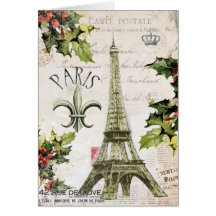 Vintage Christmas in Paris notecard