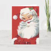 Vintage Christmas, Jolly Santa Claus Winking Cards