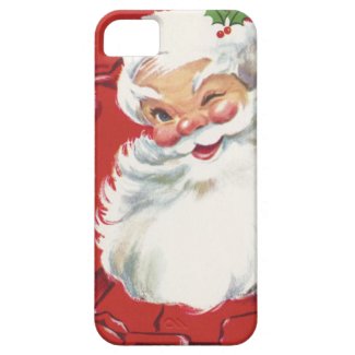 Vintage Christmas, Jolly Santa Claus Winking iPhone 5 Cases