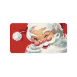Vintage Christmas, Jolly Santa Claus Winking Personalized Address Labels