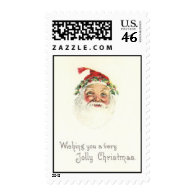 Vintage Christmas Jolly Santa Postage