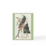 Vintage Christmas King Humming Birds Card
