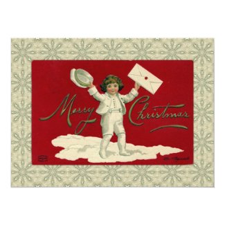 Vintage Christmas Lad Custom Announcement