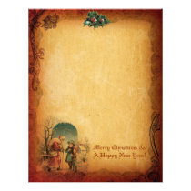 Vintage Christmas Letter Paper letterhead