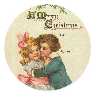 Vintage Christmas Name Tags stickers