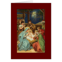 VINTAGE Christmas NATIVITY Card