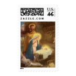 Vintage Christmas Nativity, Mary Joseph Baby Jesus Stamp
