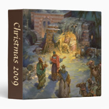 Vintage Christmas, Nativity, Visiting Magi Manger Vinyl Binder