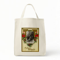 Vintage Christmas Organic Grocery Tote bags by Vintage_Gifts Vintage Christmas Organic Grocery Tote bags