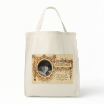 Vintage Christmas Organic Grocery Tote Canvas Bags