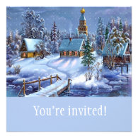 Vintage Christmas picture party Invite