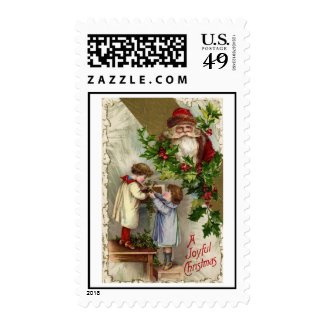 vintage christmas postage stamp