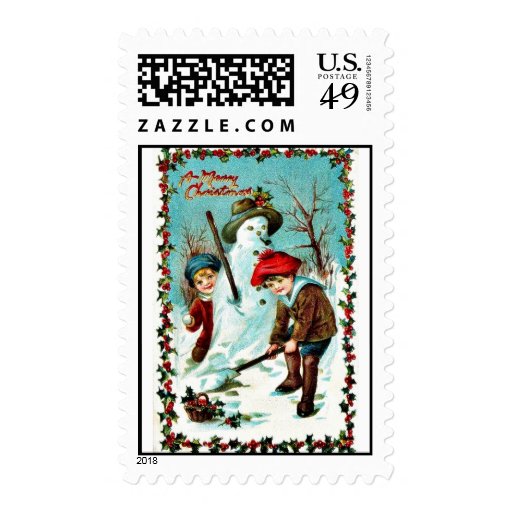Vintage Christmas Postage Stamps | Zazzle