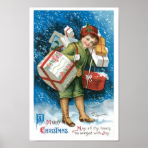 Vintage Christmas Presents Posters