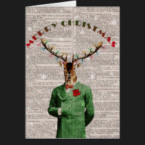 Vintage Christmas Reindeer Christmas Card cards