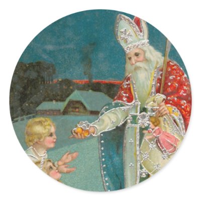 Vintage Christmas Saint Nicholas stickers