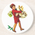 Vintage Christmas Sandstone Coasters