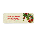 Vintage Christmas Santa and Holly CH209 Custom Return Address Labels