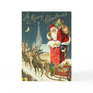 Vintage Christmas Santa Card