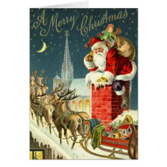 vintage christmas santa card