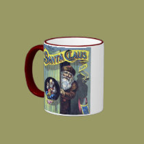 Vintage Christmas, Santa Claus and His Works mugs