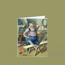 Vintage Christmas, Santa Claus Building Toys cards