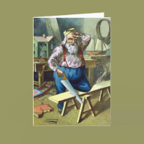 Vintage Christmas, Santa Claus Building Toys cards