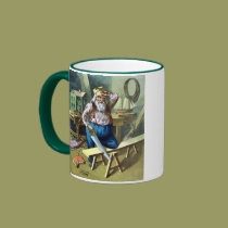 Vintage Christmas, Santa Claus Building Toys mugs