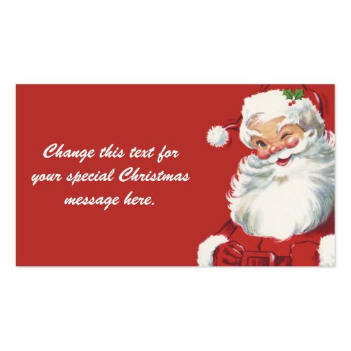 Vintage Christmas, Santa Claus Business Card Template (front side)