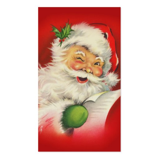 Vintage Christmas Santa Claus Business Cards (front side)