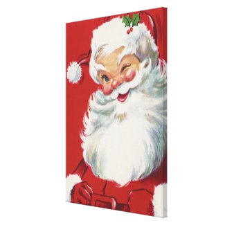 Vintage Christmas, Santa Claus Canvas Prints