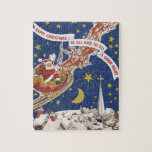 Vintage Christmas, Santa Claus Flying His Sleigh Puzzles