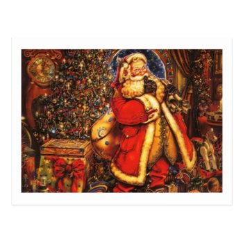 Vintage Christmas Santa Claus happy holiday gift. Post Cards