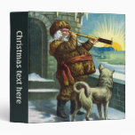 Vintage Christmas Santa Claus Telescope Dog Sunset 3 Ring Binders