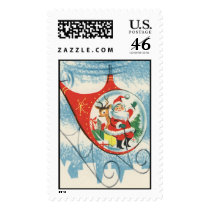 Vintage Christmas - Santa in a Helicopter Postage