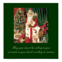 Vintage Christmas Santa Poster posters by MzLisaMichelle Vintage Christmas Santa Poster posters