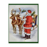 Vintage Christmas Santa Sleigh Reindeer