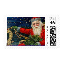 Vintage Christmas Santa Stamps
