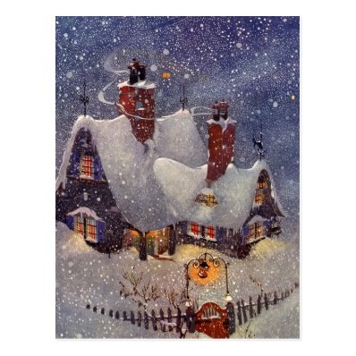 Vintage Christmas, Santa&#39;s Workshop at North Pole Post Card