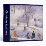 Vintage Christmas, Sledding Central Park, Glackens 3 Ring Binders