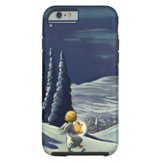 Vintage Christmas Snow Angel Walking with a Star iPhone 6 Case