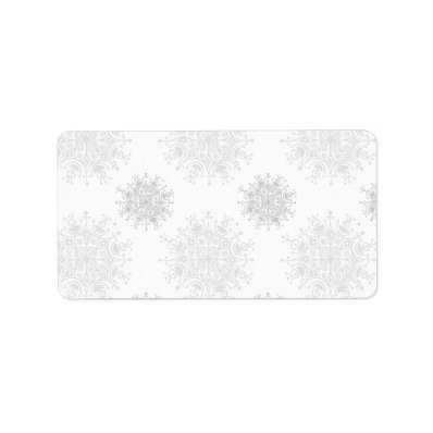 Vintage Christmas Snowflakes Blizzard Pattern Personalized Address Label