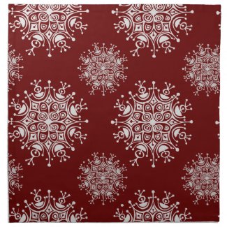 Vintage Christmas Snowflakes Blizzard Pattern Napkins