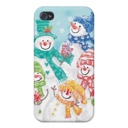 Vintage Christmas Snowman iPhone 4 Case